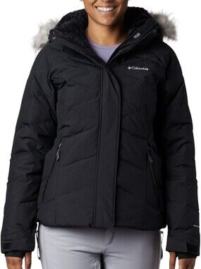 COLUMBIA Lay D Down Faux Fur Hooded Omni-Heat Jacket Black XS